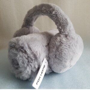 Girl's Fluffy Faux Fur Scarf & Earmuffs Winter Set Grey Cozy Gift by FOX HOME